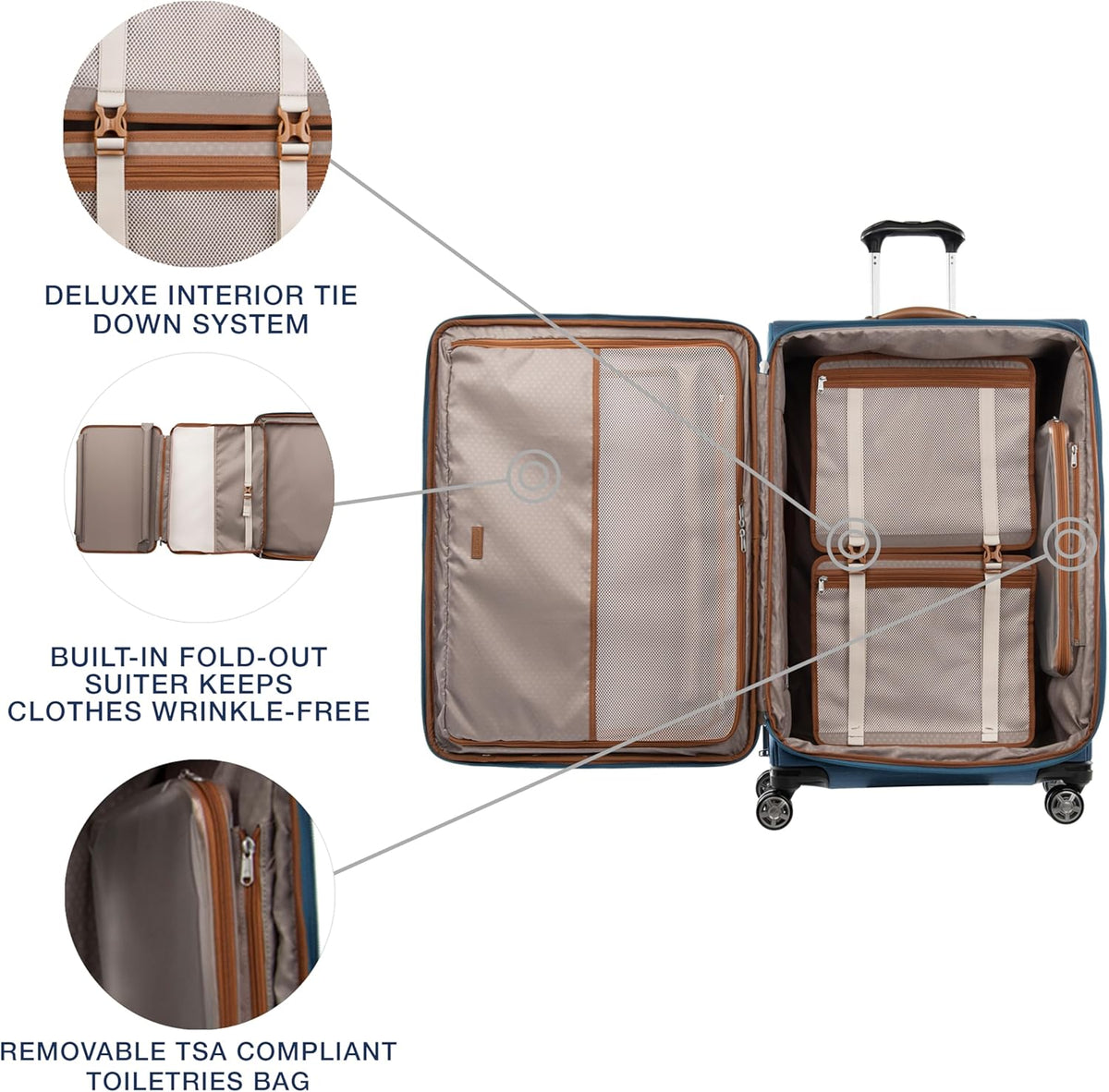 Platinum Elite Softside Expandable Carry on Luggage, 8 Wheel Spinner Suitcase, USB Port, Suiter, Men and Women, Shadow Black, Carry On 21-Inch