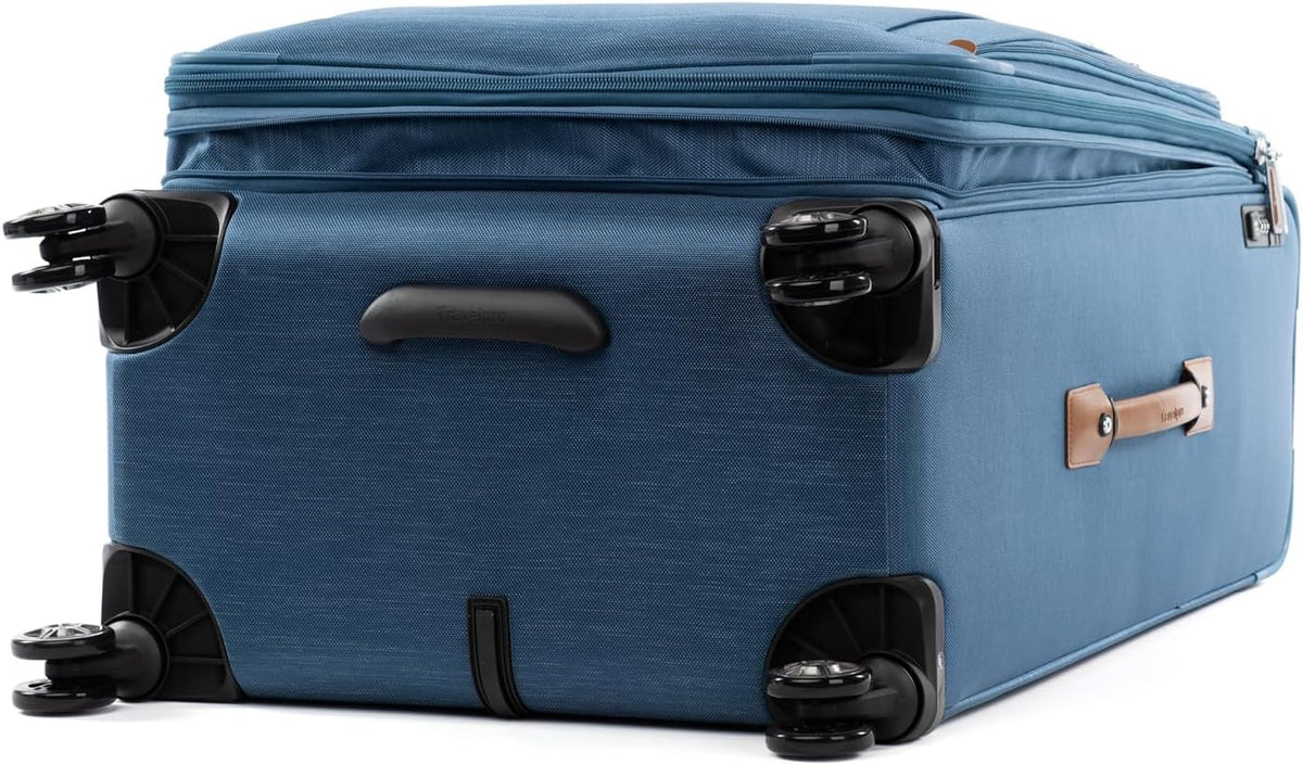 Platinum Elite Softside Expandable Carry on Luggage, 8 Wheel Spinner Suitcase, USB Port, Suiter, Men and Women, Shadow Black, Carry On 21-Inch