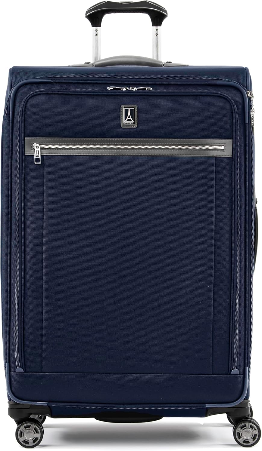 Platinum Elite Softside Expandable Carry on Luggage, 8 Wheel Spinner Suitcase, USB Port, Suiter, Men and Women, Shadow Black, Carry On 21-Inch