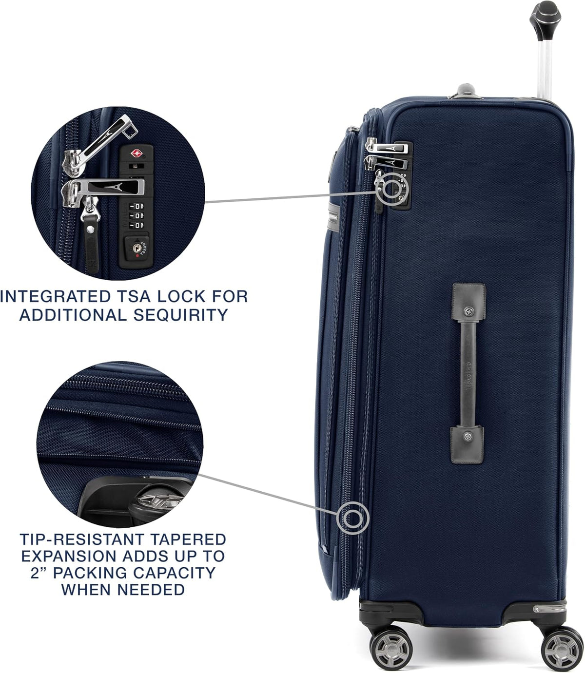 Platinum Elite Softside Expandable Carry on Luggage, 8 Wheel Spinner Suitcase, USB Port, Suiter, Men and Women, Shadow Black, Carry On 21-Inch
