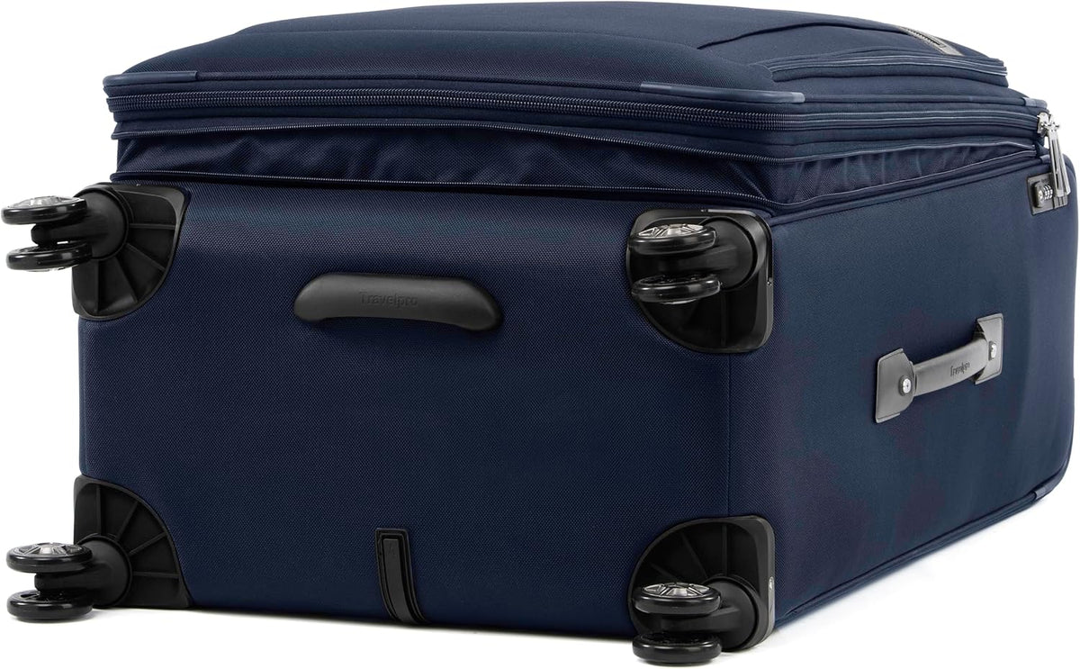 Platinum Elite Softside Expandable Carry on Luggage, 8 Wheel Spinner Suitcase, USB Port, Suiter, Men and Women, Shadow Black, Carry On 21-Inch