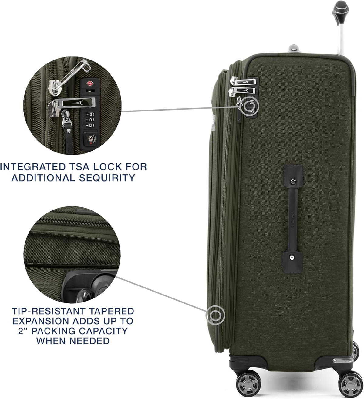 Platinum Elite Softside Expandable Carry on Luggage, 8 Wheel Spinner Suitcase, USB Port, Suiter, Men and Women, Shadow Black, Carry On 21-Inch
