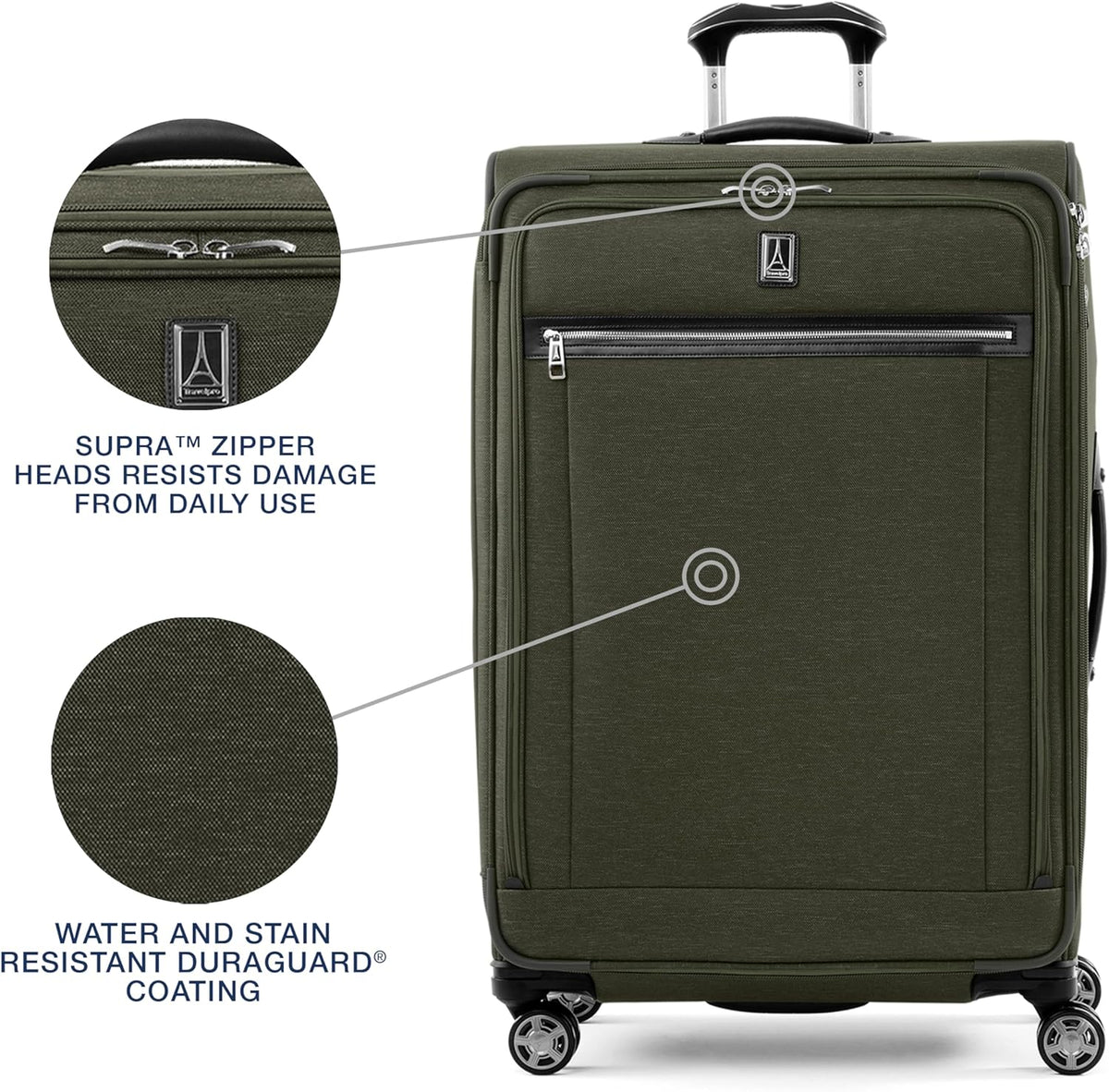 Platinum Elite Softside Expandable Carry on Luggage, 8 Wheel Spinner Suitcase, USB Port, Suiter, Men and Women, Shadow Black, Carry On 21-Inch