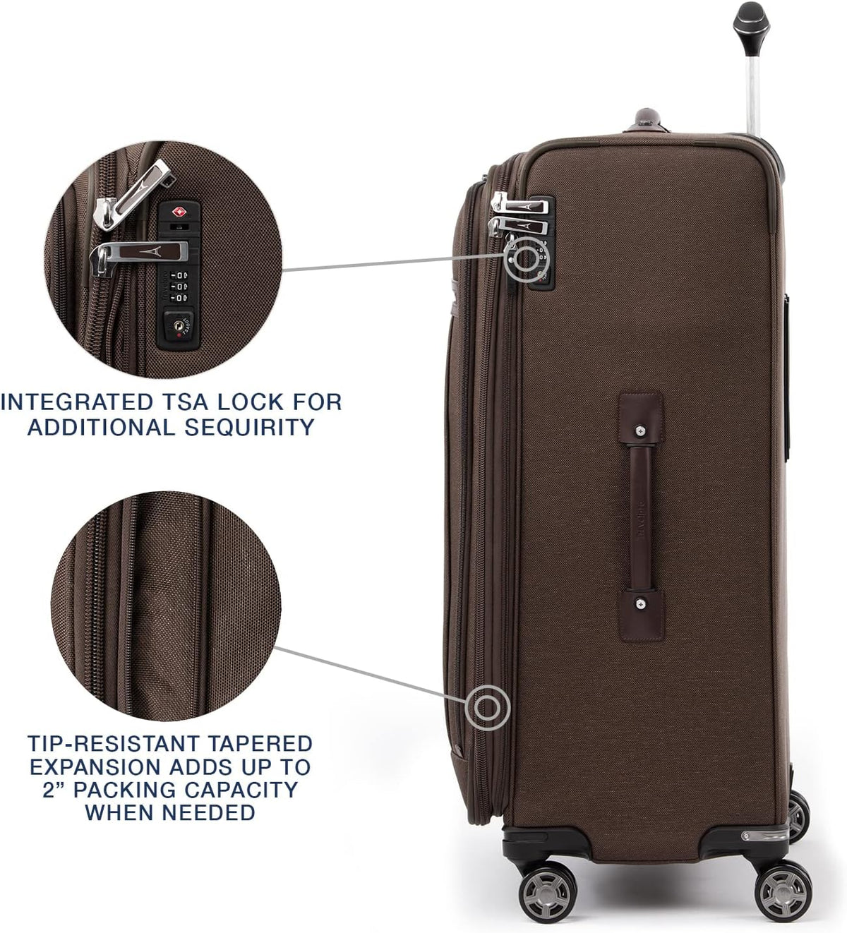 Platinum Elite Softside Expandable Carry on Luggage, 8 Wheel Spinner Suitcase, USB Port, Suiter, Men and Women, Shadow Black, Carry On 21-Inch
