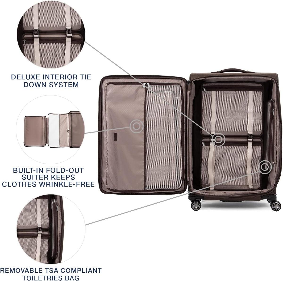 Platinum Elite Softside Expandable Carry on Luggage, 8 Wheel Spinner Suitcase, USB Port, Suiter, Men and Women, Shadow Black, Carry On 21-Inch
