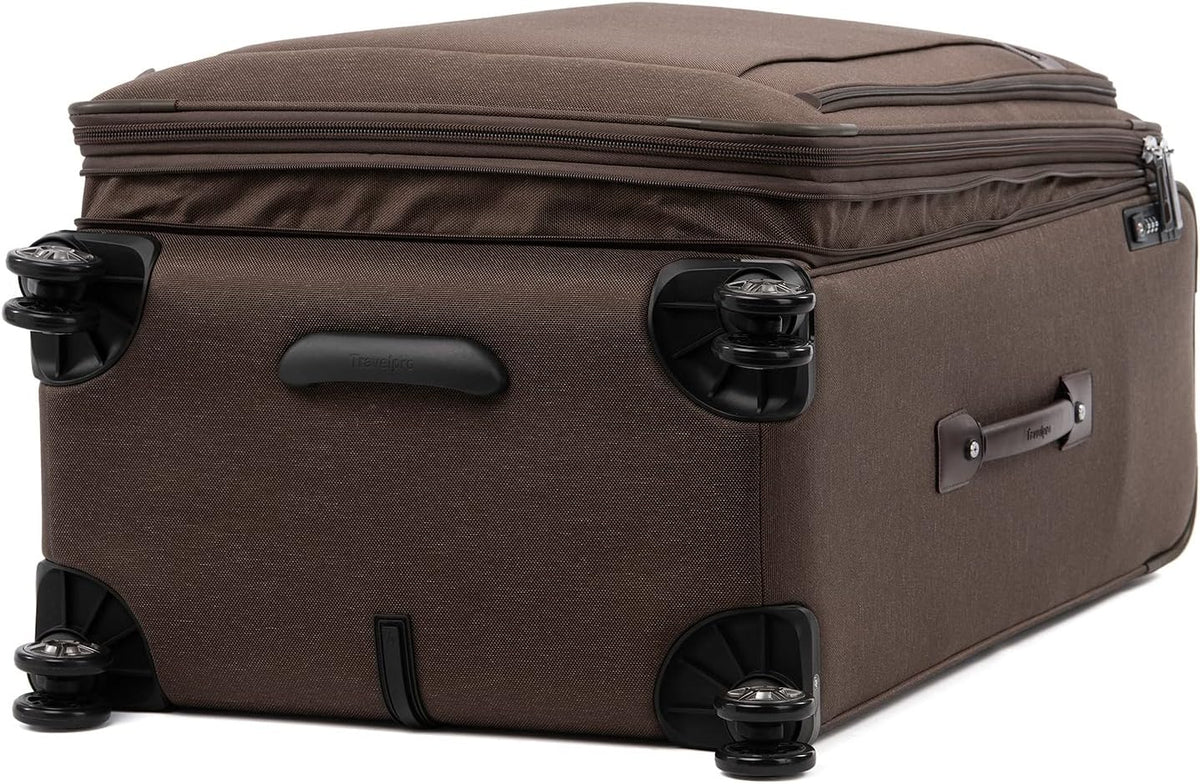Platinum Elite Softside Expandable Carry on Luggage, 8 Wheel Spinner Suitcase, USB Port, Suiter, Men and Women, Shadow Black, Carry On 21-Inch
