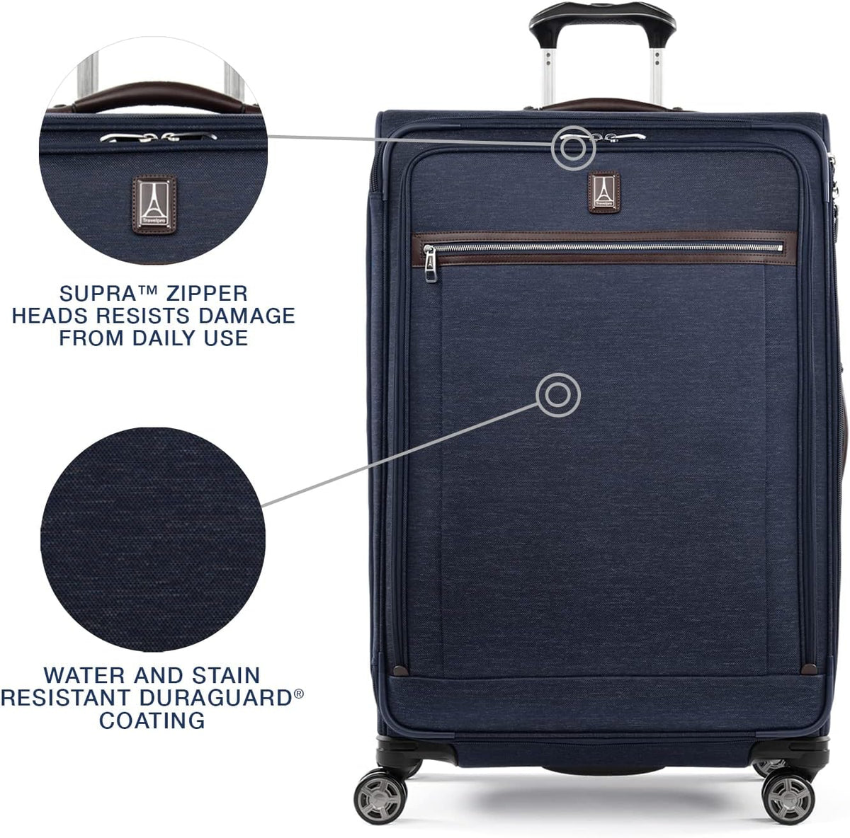 Platinum Elite Softside Expandable Carry on Luggage, 8 Wheel Spinner Suitcase, USB Port, Suiter, Men and Women, Shadow Black, Carry On 21-Inch