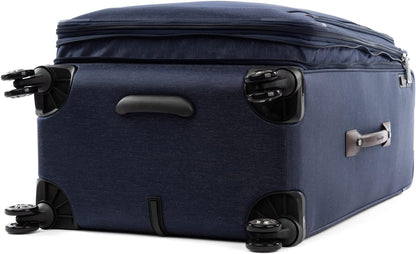 Platinum Elite Softside Expandable Carry on Luggage, 8 Wheel Spinner Suitcase, USB Port, Suiter, Men and Women, Shadow Black, Carry On 21-Inch
