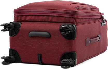 Platinum Elite Softside Expandable Carry on Luggage, 8 Wheel Spinner Suitcase, USB Port, Suiter, Men and Women, Shadow Black, Carry On 21-Inch