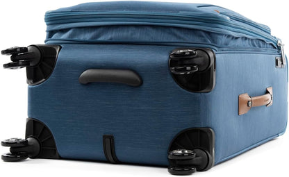 Platinum Elite Softside Expandable Carry on Luggage, 8 Wheel Spinner Suitcase, USB Port, Suiter, Men and Women, Shadow Black, Carry On 21-Inch
