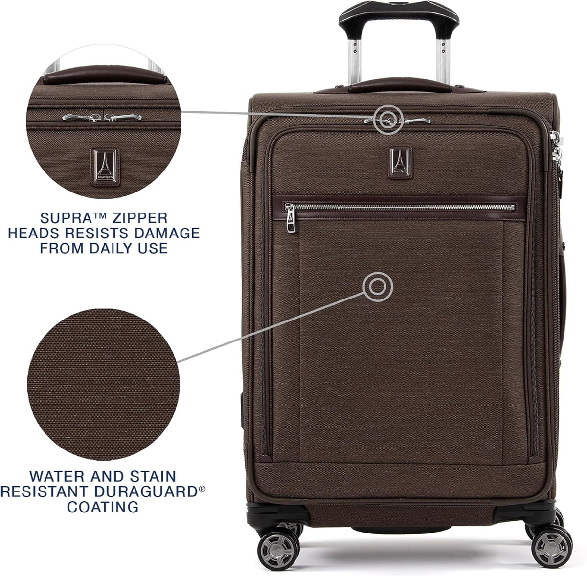 Platinum Elite Softside Expandable Carry on Luggage, 8 Wheel Spinner Suitcase, USB Port, Suiter, Men and Women, Shadow Black, Carry On 21-Inch