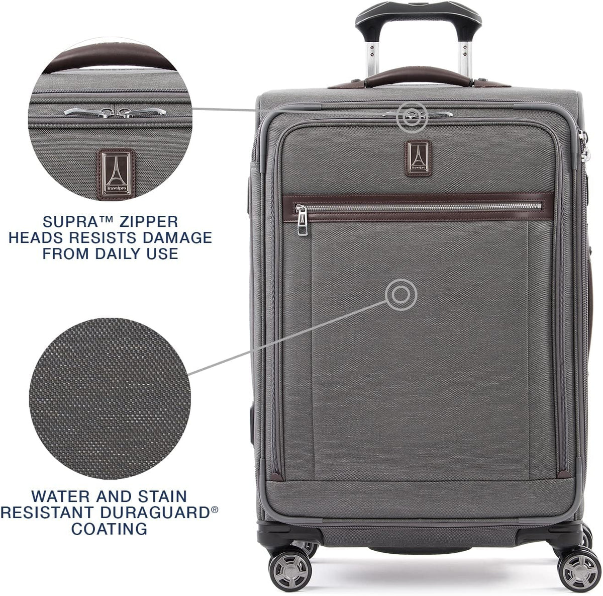 Platinum Elite Softside Expandable Carry on Luggage, 8 Wheel Spinner Suitcase, USB Port, Suiter, Men and Women, Shadow Black, Carry On 21-Inch