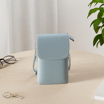 Genuine Leather Small Crossbody Bags for Women Cell Phone Bag Cross Body Purses,Silver Zipper