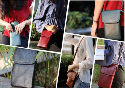 Genuine Leather Small Crossbody Bags for Women Cell Phone Bag Cross Body Purses,Silver Zipper