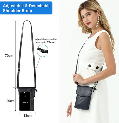 Genuine Leather Small Crossbody Bags for Women Cell Phone Bag Cross Body Purses,Silver Zipper