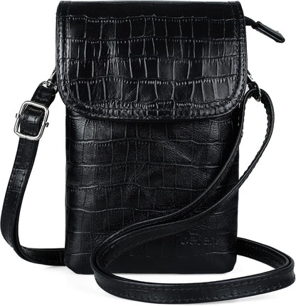 Genuine Leather Small Crossbody Bags for Women Cell Phone Bag Cross Body Purses,Silver Zipper