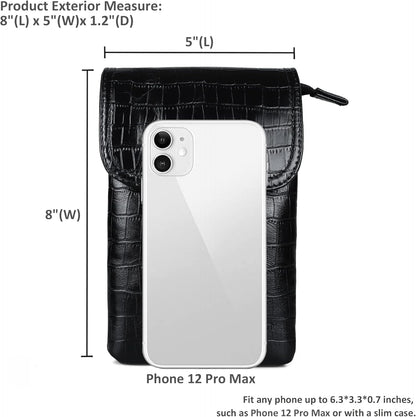 Genuine Leather Small Crossbody Bags for Women Cell Phone Bag Cross Body Purses,Silver Zipper