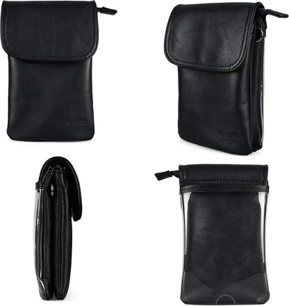 Genuine Leather Small Crossbody Bags for Women Cell Phone Bag Cross Body Purses,Silver Zipper
