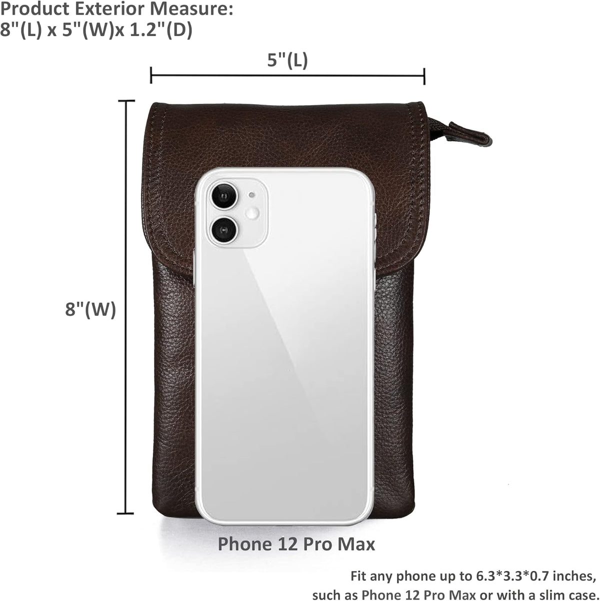 Genuine Leather Small Crossbody Bags for Women Cell Phone Bag Cross Body Purses,Silver Zipper