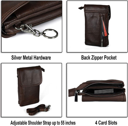 Genuine Leather Small Crossbody Bags for Women Cell Phone Bag Cross Body Purses,Silver Zipper