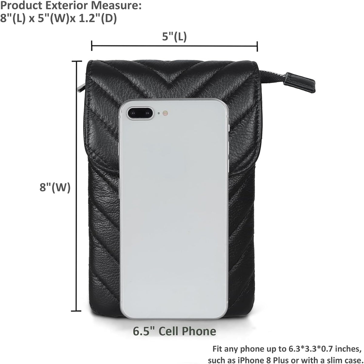 Genuine Leather Small Crossbody Bags for Women Cell Phone Bag Cross Body Purses,Silver Zipper