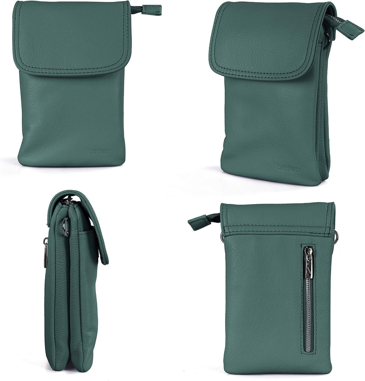 Genuine Leather Small Crossbody Bags for Women Cell Phone Bag Cross Body Purses,Silver Zipper