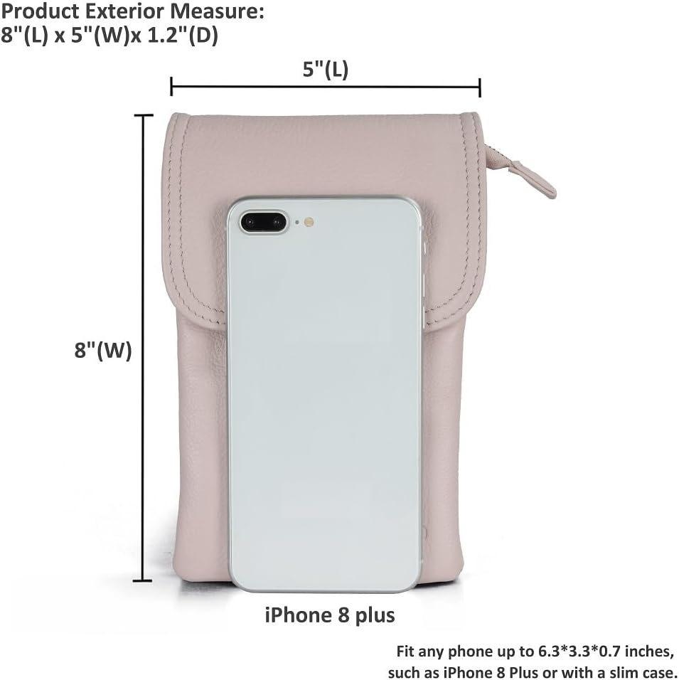 Genuine Leather Small Crossbody Bags for Women Cell Phone Bag Cross Body Purses,Silver Zipper