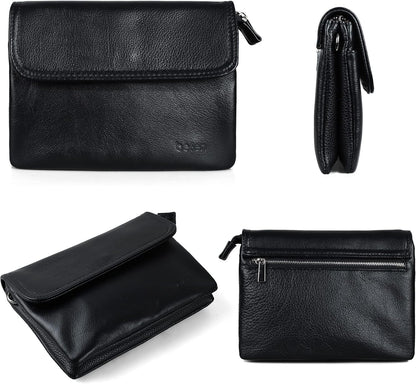 Genuine Leather Small Crossbody Bags for Women Cell Phone Bag Cross Body Purses,Silver Zipper