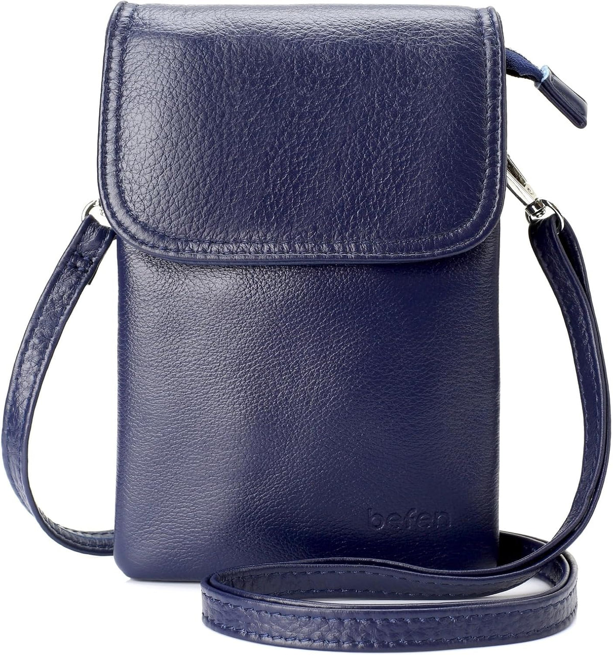 Genuine Leather Small Crossbody Bags for Women Cell Phone Bag Cross Body Purses,Silver Zipper