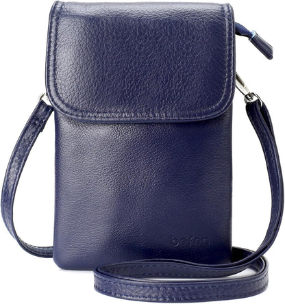 Genuine Leather Small Crossbody Bags for Women Cell Phone Bag Cross Body Purses,Silver Zipper