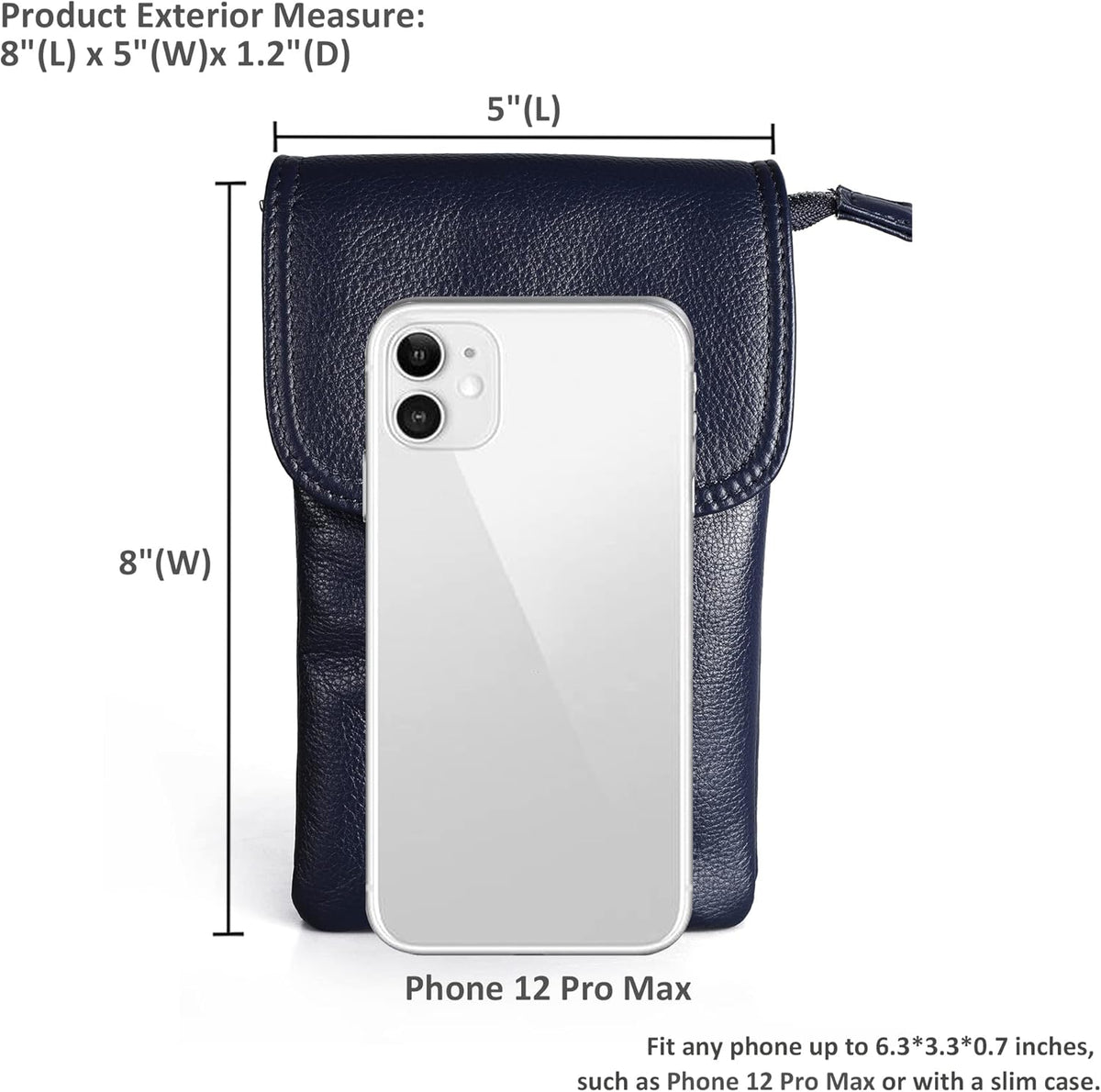 Genuine Leather Small Crossbody Bags for Women Cell Phone Bag Cross Body Purses,Silver Zipper
