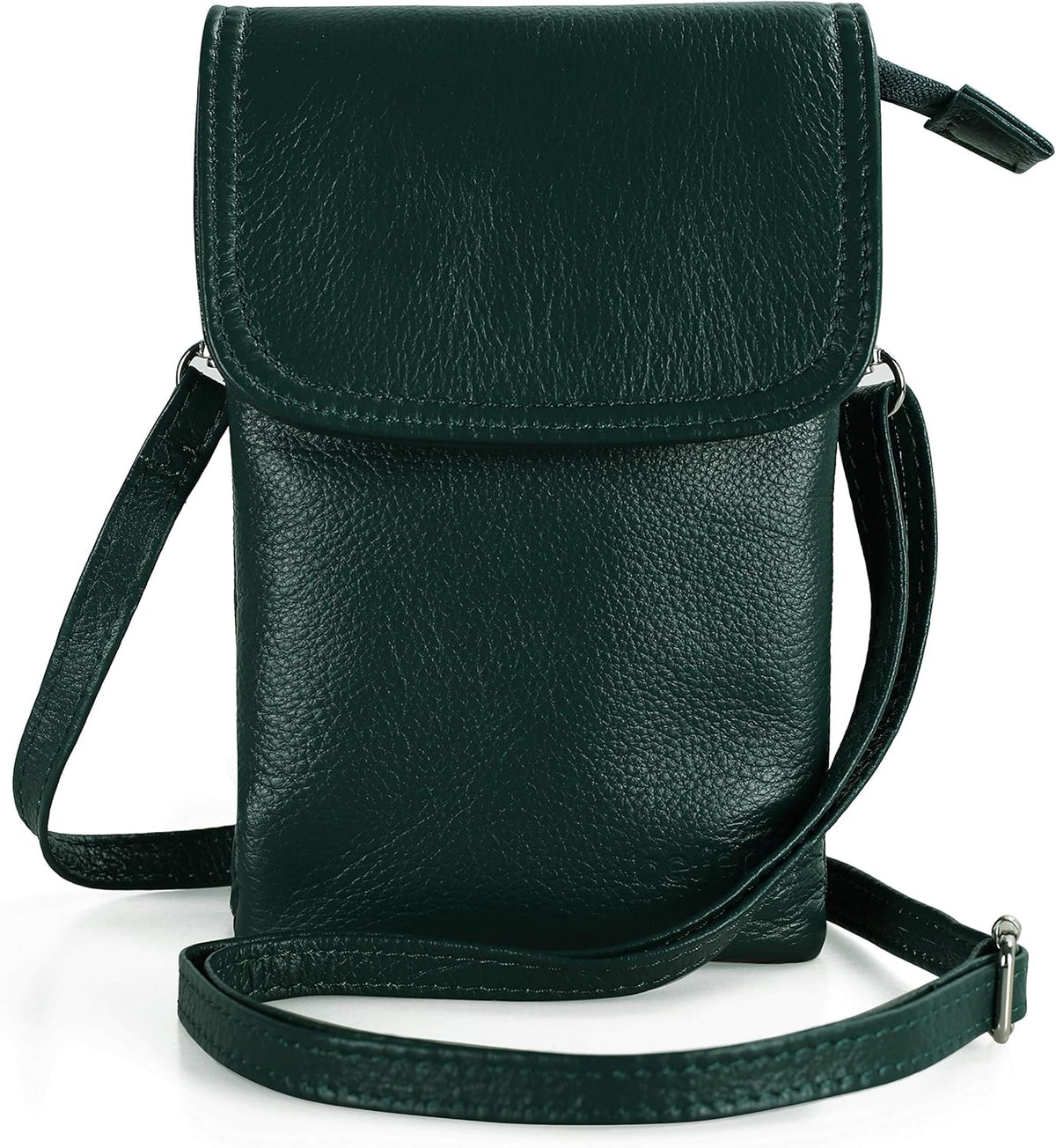Genuine Leather Small Crossbody Bags for Women Cell Phone Bag Cross Body Purses,Silver Zipper