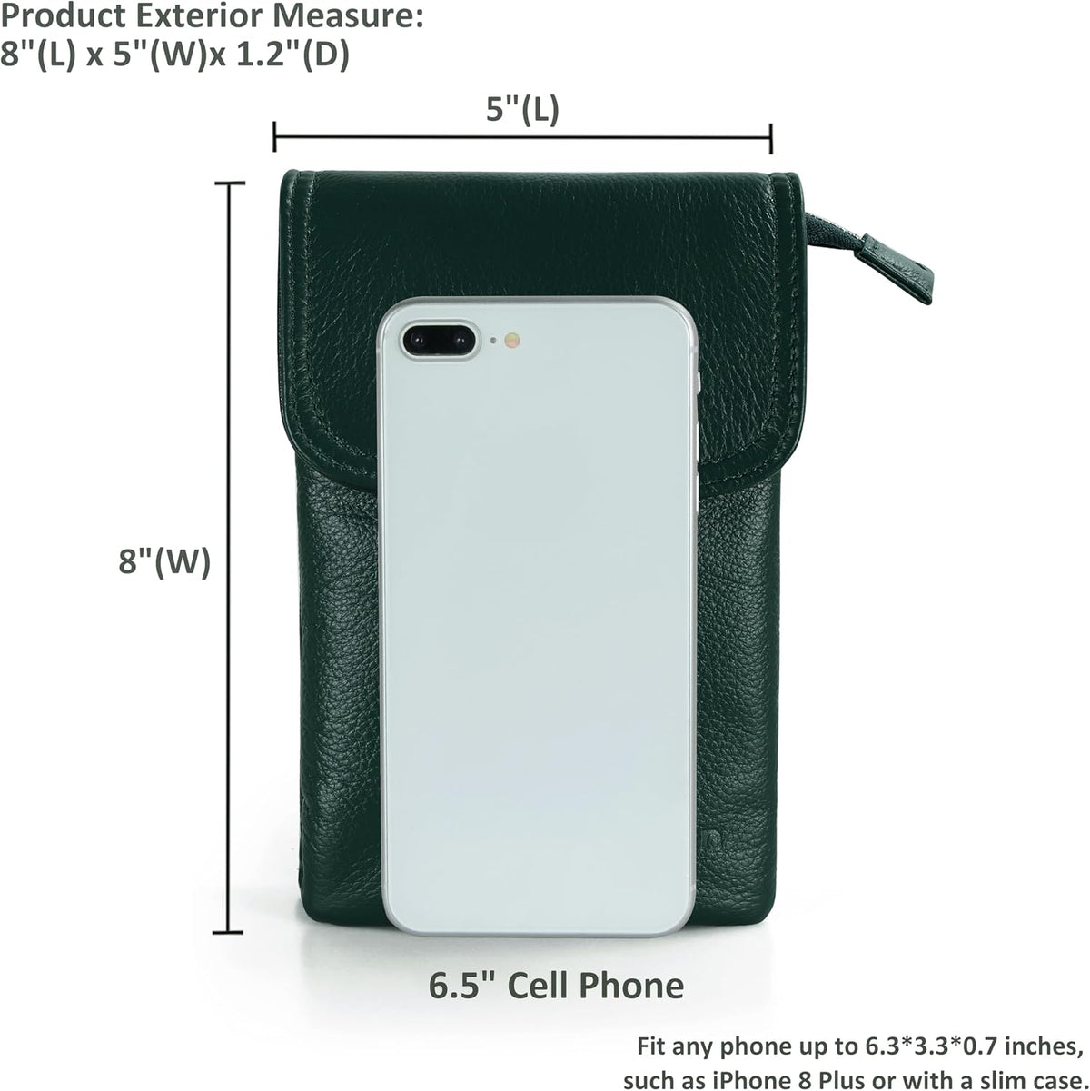 Genuine Leather Small Crossbody Bags for Women Cell Phone Bag Cross Body Purses,Silver Zipper