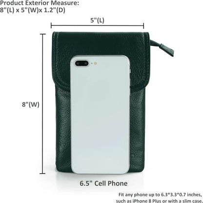 Genuine Leather Small Crossbody Bags for Women Cell Phone Bag Cross Body Purses,Silver Zipper