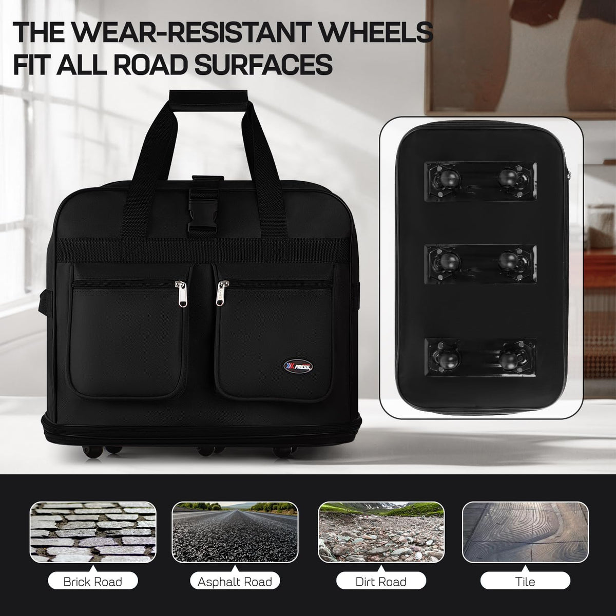 30''36''40''Rolling Wheeled Duffel Bag Suitcases with Wheels Expandable Foldable Luggage Bag Rolling Travel Bag Duffel Bag for Men Women#Black,30