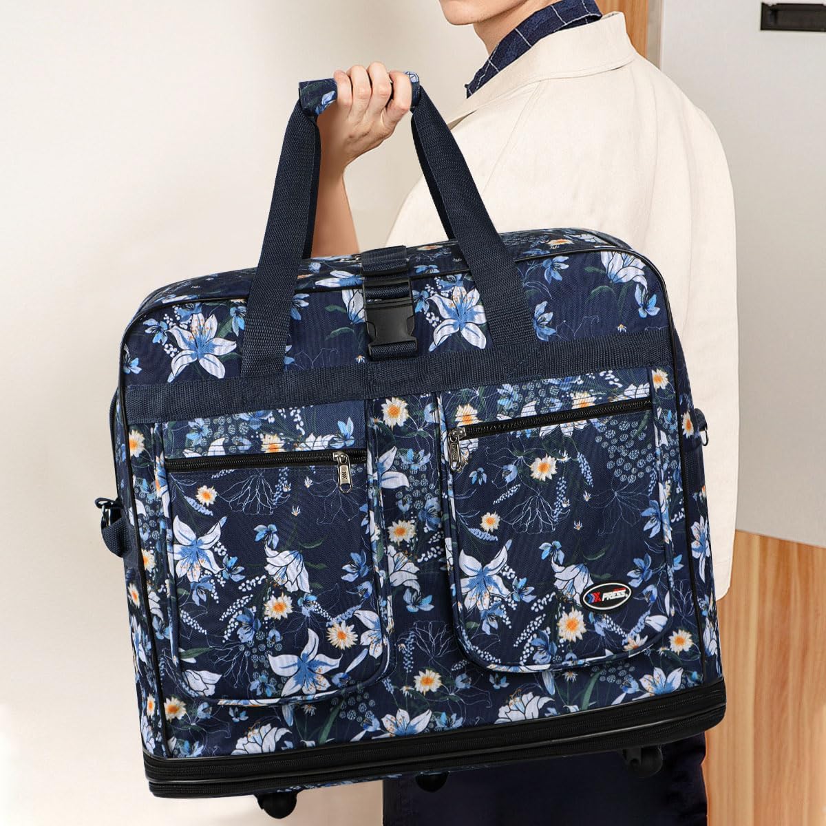 30''36''40''Rolling Wheeled Duffel Bag Suitcases with Wheels Expandable Foldable Luggage Bag Rolling Travel Bag Duffel Bag for Men Women#Black,30