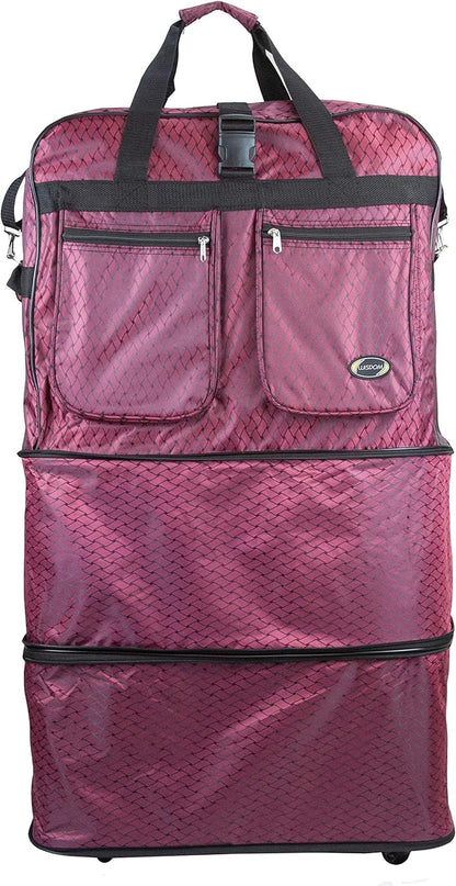 30''36''40''Rolling Wheeled Duffel Bag Suitcases with Wheels Expandable Foldable Luggage Bag Rolling Travel Bag Duffel Bag for Men Women#Black,30