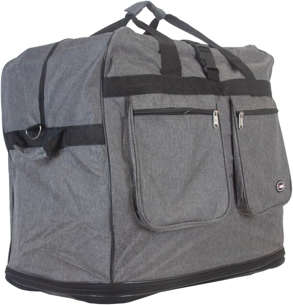 30''36''40''Rolling Wheeled Duffel Bag Suitcases with Wheels Expandable Foldable Luggage Bag Rolling Travel Bag Duffel Bag for Men Women#Black,30