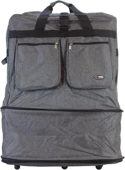 30''36''40''Rolling Wheeled Duffel Bag Suitcases with Wheels Expandable Foldable Luggage Bag Rolling Travel Bag Duffel Bag for Men Women#Black,30