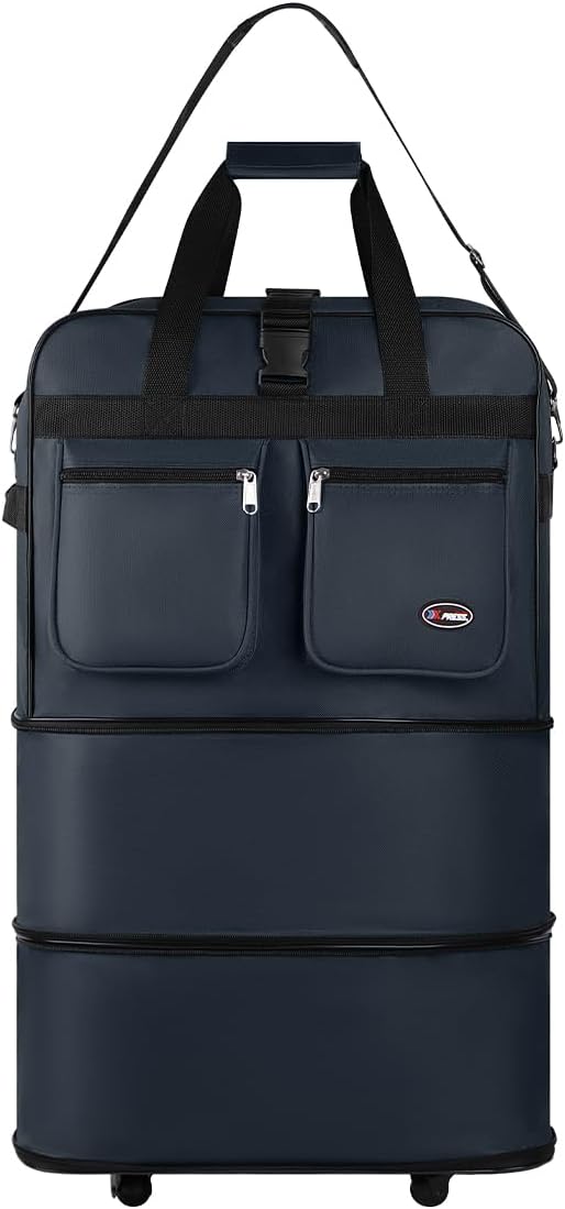 30''36''40''Rolling Wheeled Duffel Bag Suitcases with Wheels Expandable Foldable Luggage Bag Rolling Travel Bag Duffel Bag for Men Women#Black,30