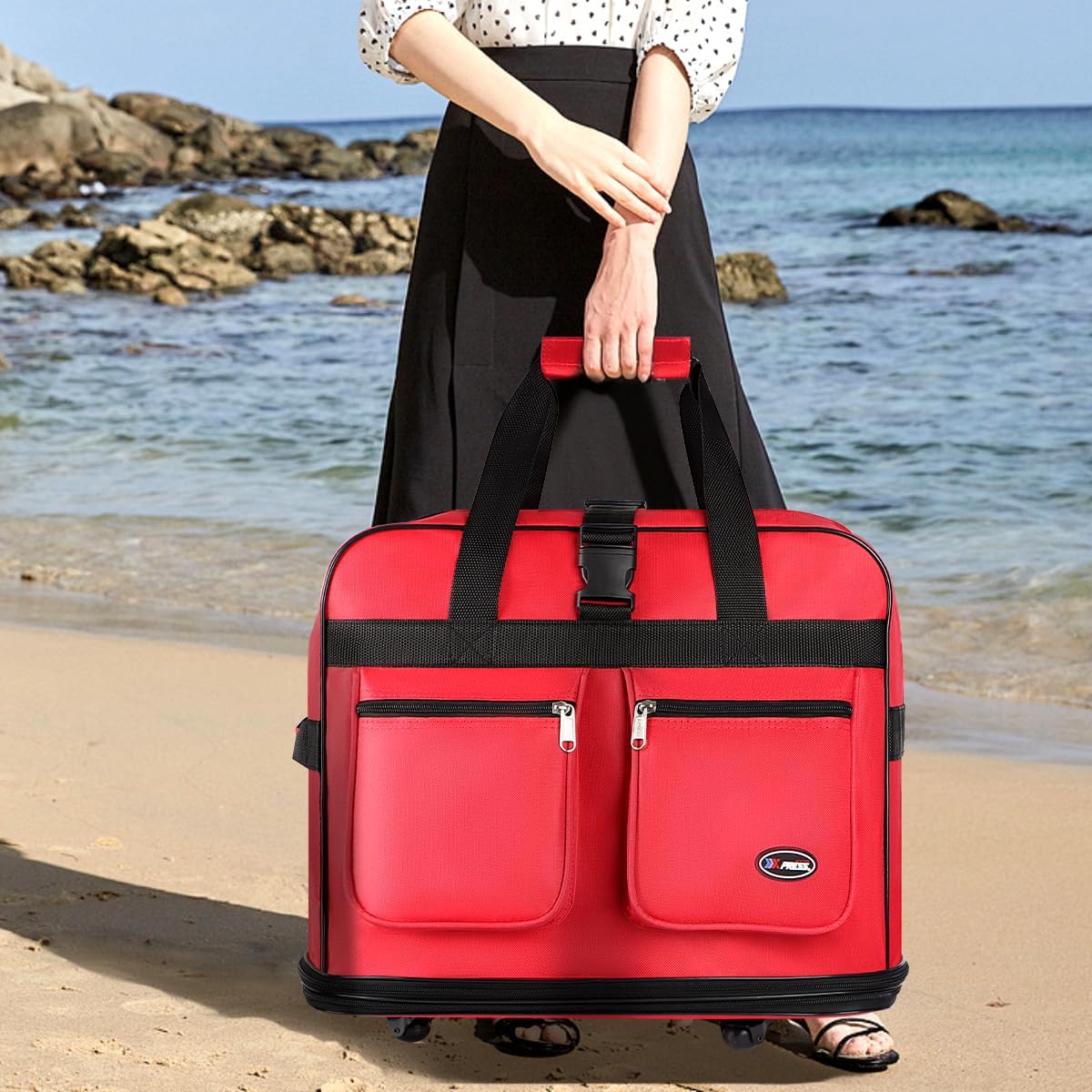 30''36''40''Rolling Wheeled Duffel Bag Suitcases with Wheels Expandable Foldable Luggage Bag Rolling Travel Bag Duffel Bag for Men Women#Black,30