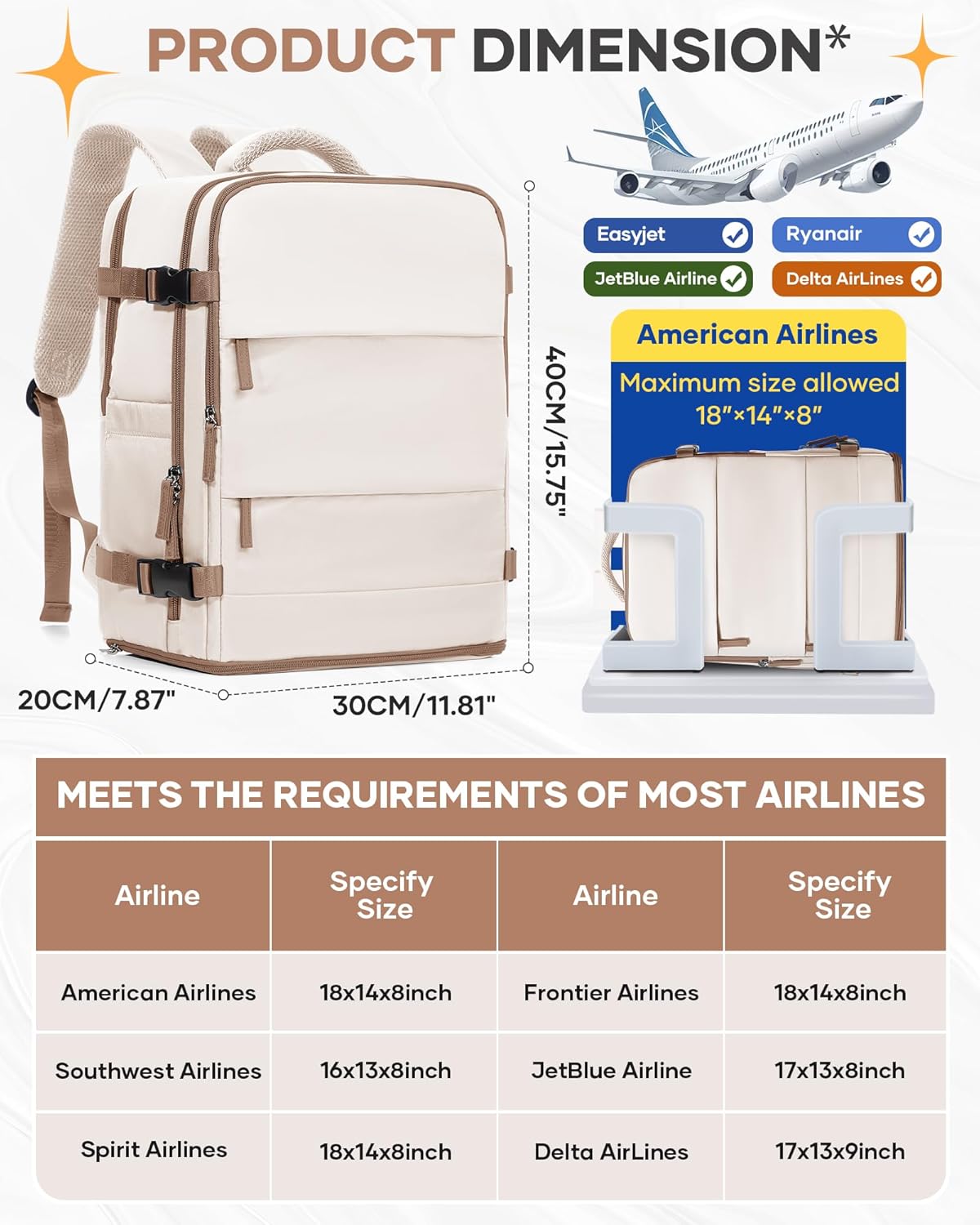 Travel Backpack Carry On Backpack Personal Item Travel Bag Mochila De Viaje Carry On Backpack For Airplanes Traveling Backpack For Women Gym Backpacks College Backpacks Sapphire Blue - Colors A