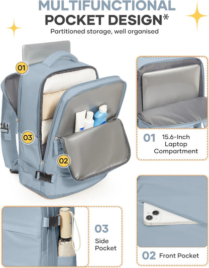 Travel Backpack Carry On Backpack Personal Item Travel Bag Mochila De Viaje Carry On Backpack For Airplanes Traveling Backpack For Women Gym Backpacks College Backpacks Sapphire Blue - Colors A