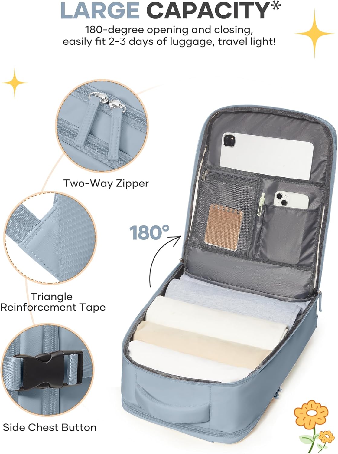 Travel Backpack Carry On Backpack Personal Item Travel Bag Mochila De Viaje Carry On Backpack For Airplanes Traveling Backpack For Women Gym Backpacks College Backpacks Sapphire Blue - Colors A