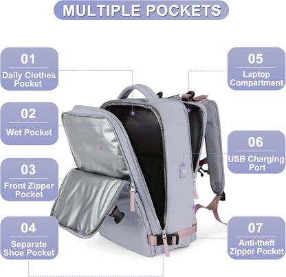 Travel Backpack Carry On Backpack Personal Item Travel Bag Mochila De Viaje Carry On Backpack For Airplanes Traveling Backpack For Women Gym Backpacks College Backpacks Sapphire Blue - Colors A