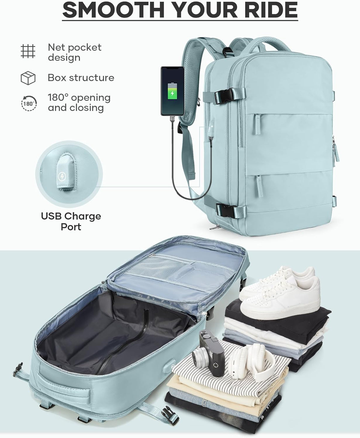 Travel Backpack Carry On Backpack Personal Item Travel Bag Mochila De Viaje Carry On Backpack For Airplanes Traveling Backpack For Women Gym Backpacks College Backpacks Sapphire Blue - Colors A