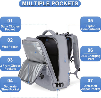 Travel Backpack Carry On Backpack Personal Item Travel Bag Mochila De Viaje Carry On Backpack For Airplanes Traveling Backpack For Women Gym Backpacks College Backpacks Sapphire Blue - Colors A