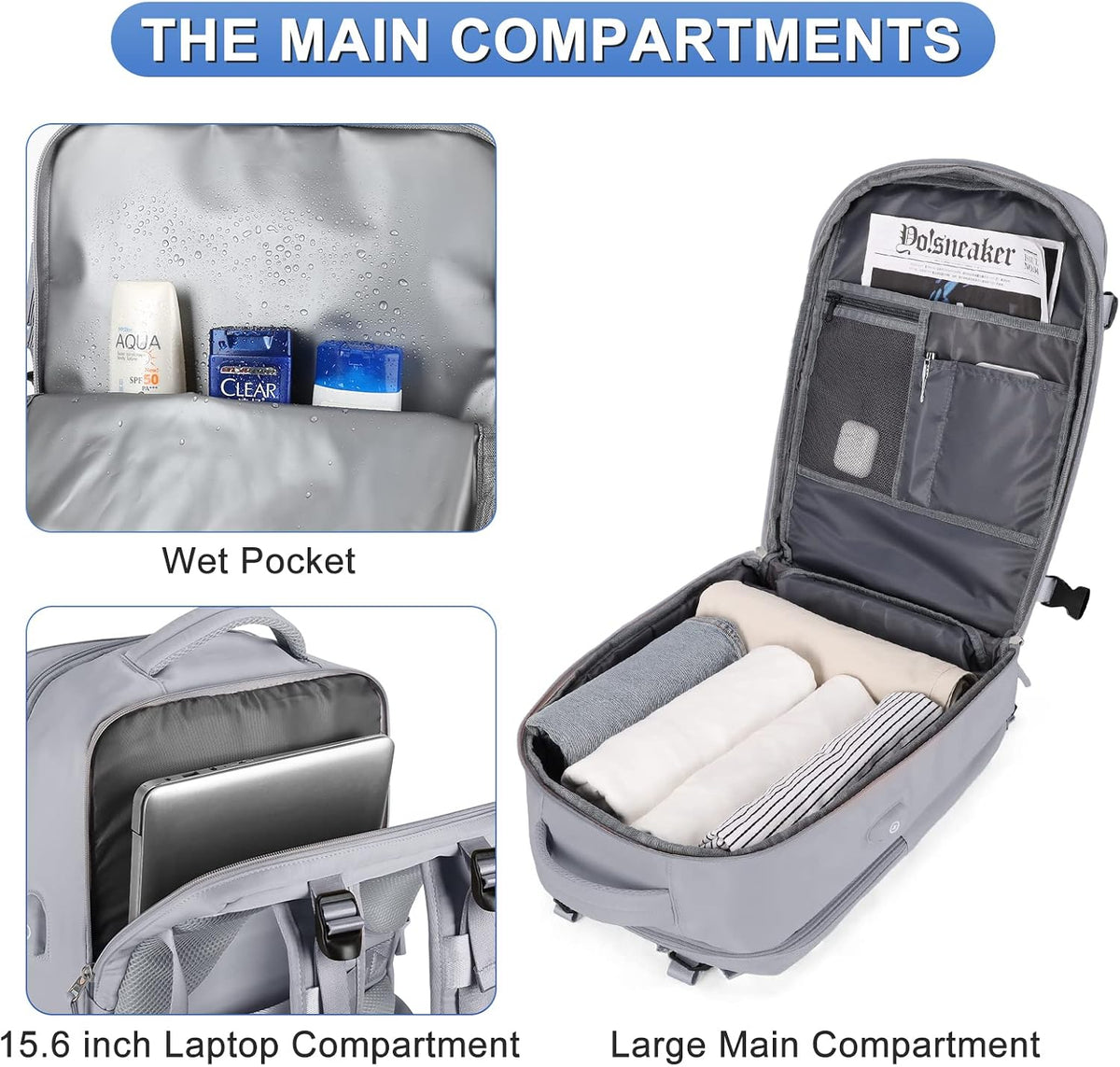 Travel Backpack Carry On Backpack Personal Item Travel Bag Mochila De Viaje Carry On Backpack For Airplanes Traveling Backpack For Women Gym Backpacks College Backpacks Sapphire Blue - Colors A