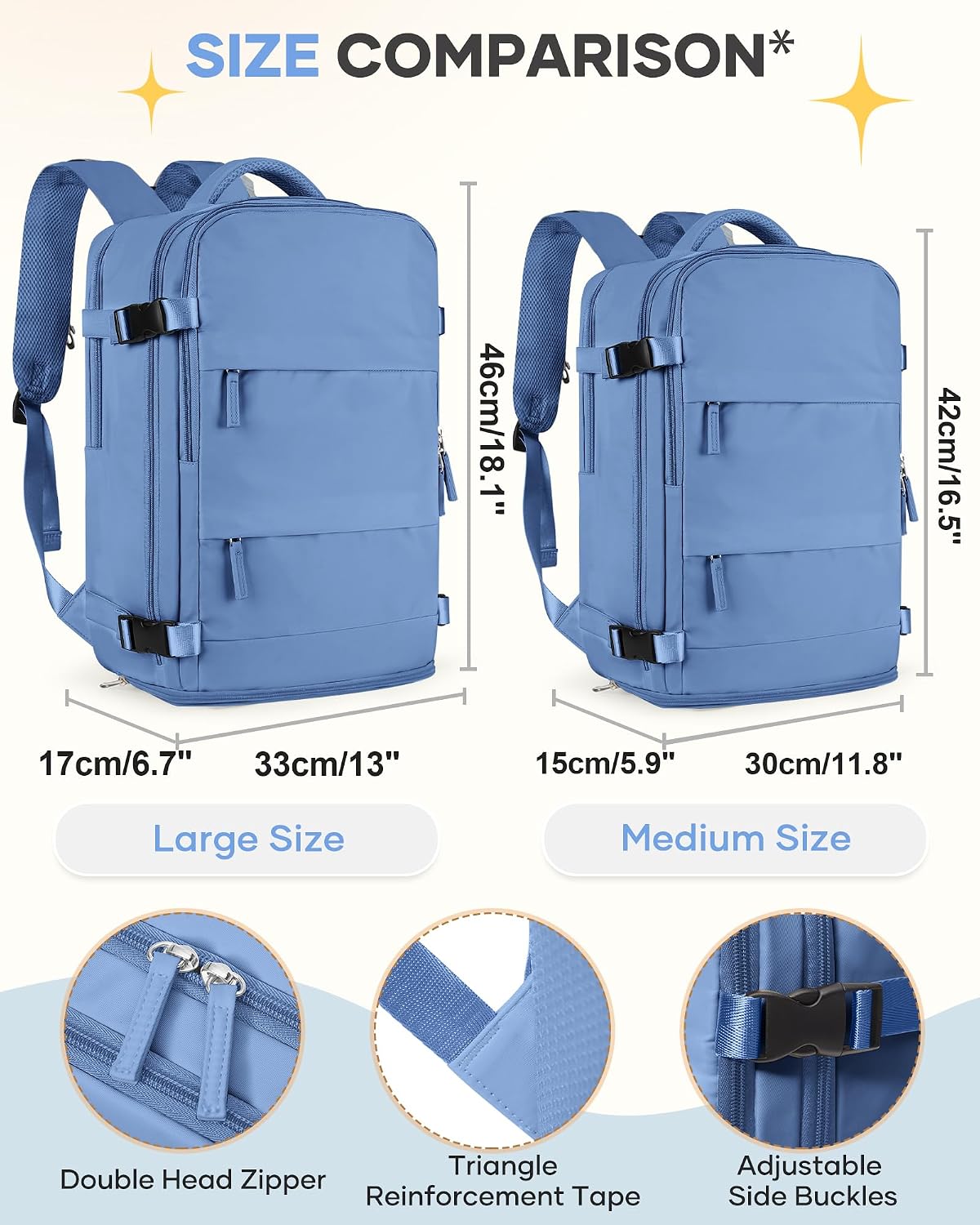 Travel Backpack Carry On Backpack Personal Item Travel Bag Mochila De Viaje Carry On Backpack For Airplanes Traveling Backpack For Women Gym Backpacks College Backpacks Sapphire Blue - Colors A