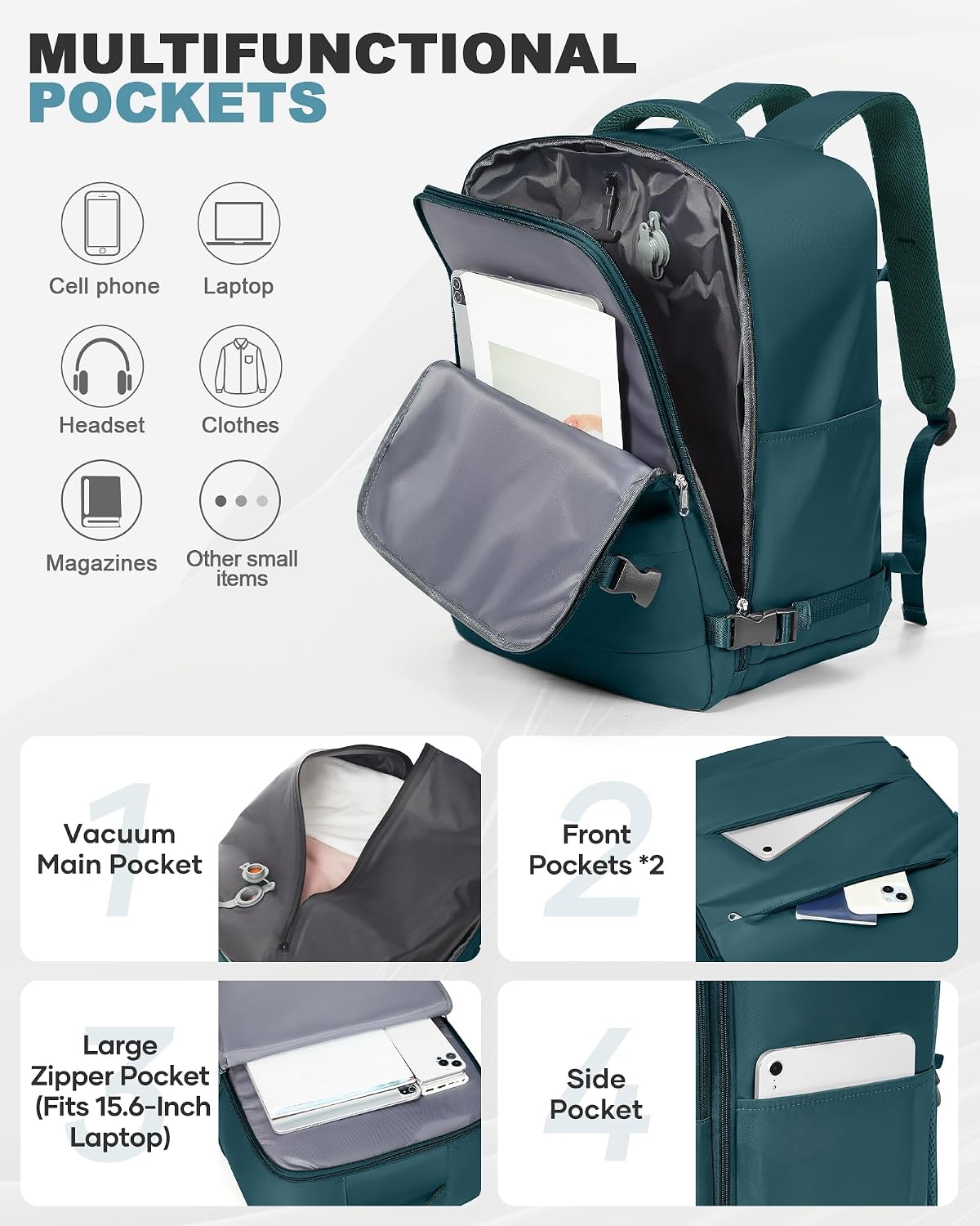 Travel Backpack Carry On Backpack Personal Item Travel Bag Mochila De Viaje Carry On Backpack For Airplanes Traveling Backpack For Women Gym Backpacks College Backpacks Sapphire Blue - Colors A